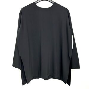 ROUCHA Tara Long Sleeve Top Women’s Size XL Side Slit Back Zip Avant Garde Black